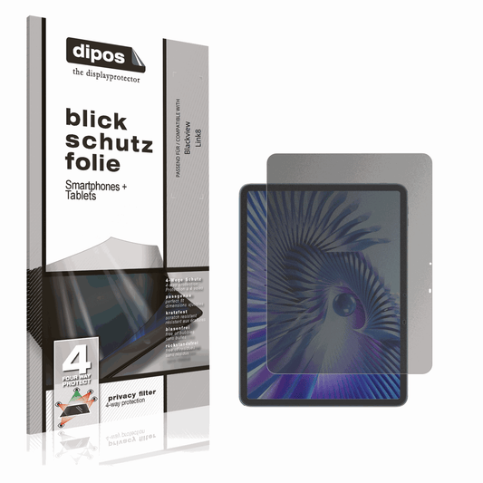 Blickschutzfolie von dipos passend für Blackview Link8, präziser Zuschnitt und blasenfrei montiert