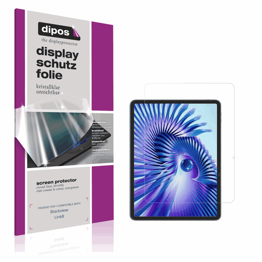 Klare Displayschutzfolie von dipos passend für Blackview Link8, präziser Zuschnitt und blasenfrei montiert