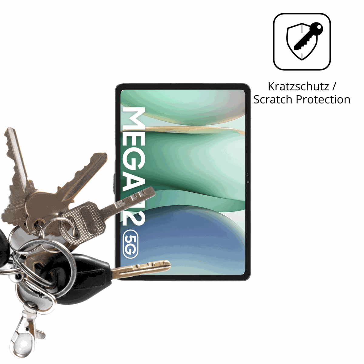 Schutz gegen Kratzer auf dem Blackview Mega 12 Glas durch Schlüssel oder Ähnliches