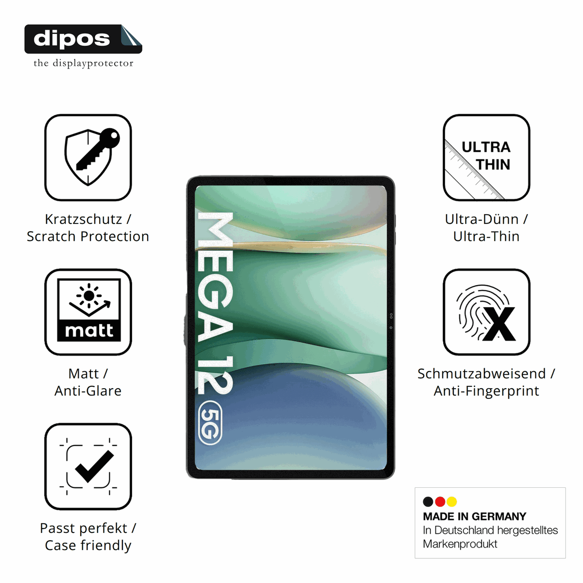 Displayschutz hergestellt in Deutschland, höchste Qualität made in Germany
