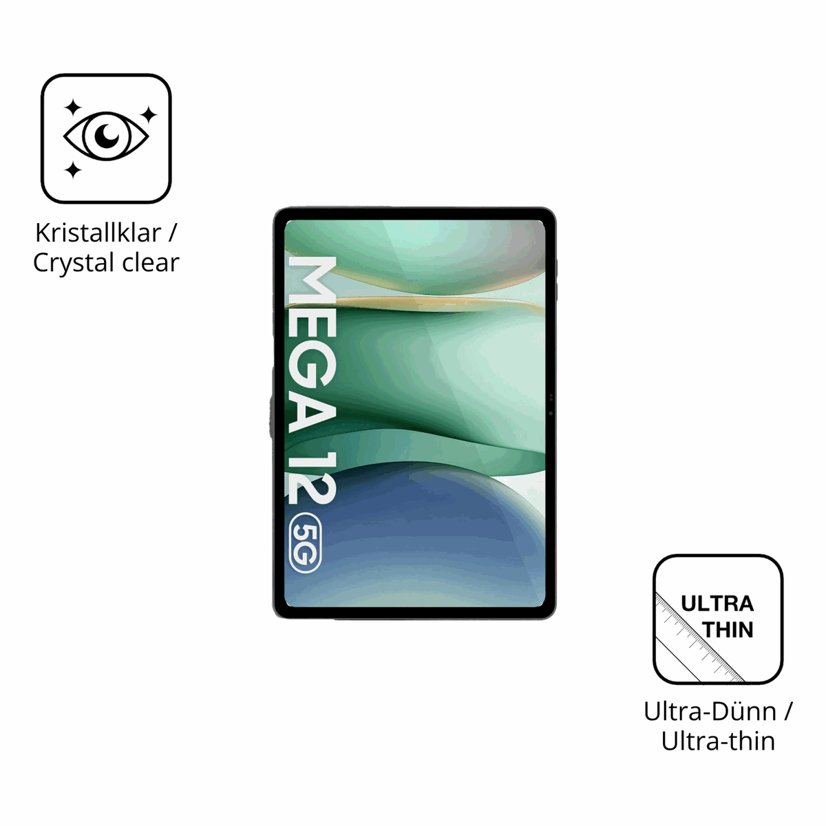 Dünne und klare Folie passend zugeschnitten für Blackview Mega 12