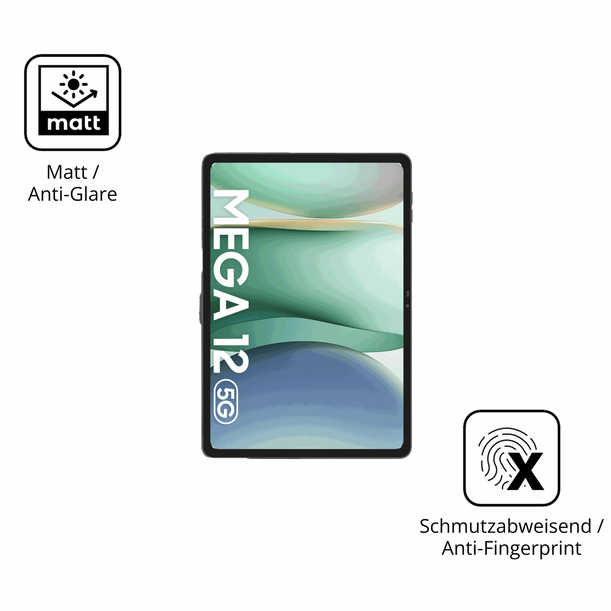 9H Hartbeschichtete, flexible Folie passend zugeschnitten für Blackview Mega 12