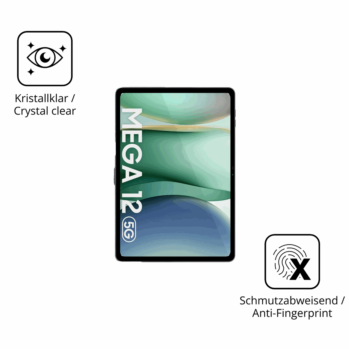 Flexible TPU-Folie passend zugeschnitten für Blackview Mega 12, vollständige Abdeckung