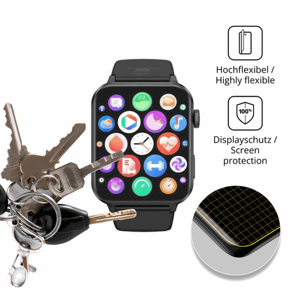 dipos Displayschutz für Blackview R30 Max, transparente Oberfläche, perfekte Passform auch für die Rundungen