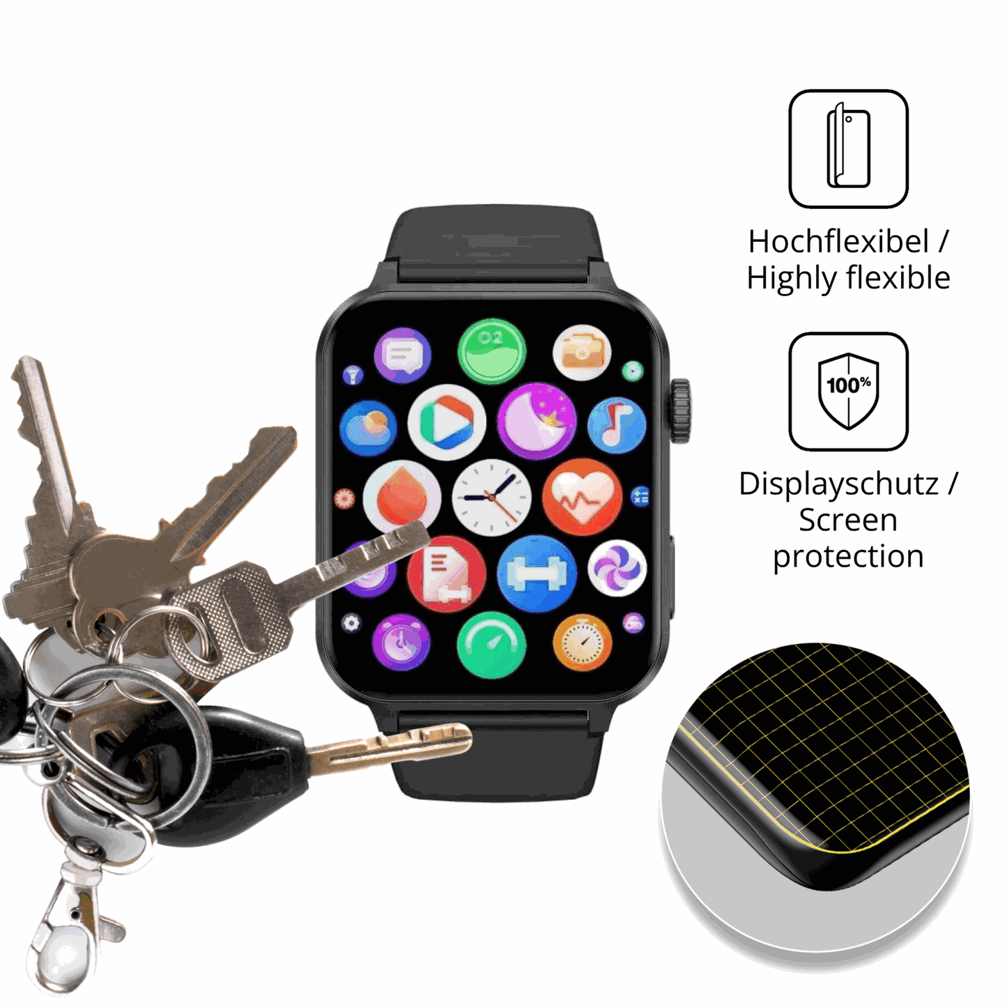 dipos Displayschutz für Blackview R30 Max, transparente Oberfläche, geringe Dicke und perfekte Passform
