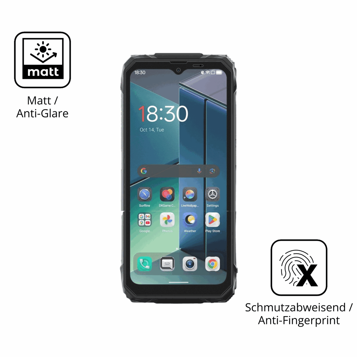 9H Hartbeschichtete, flexible Folie passend zugeschnitten für Blackview Rock 1