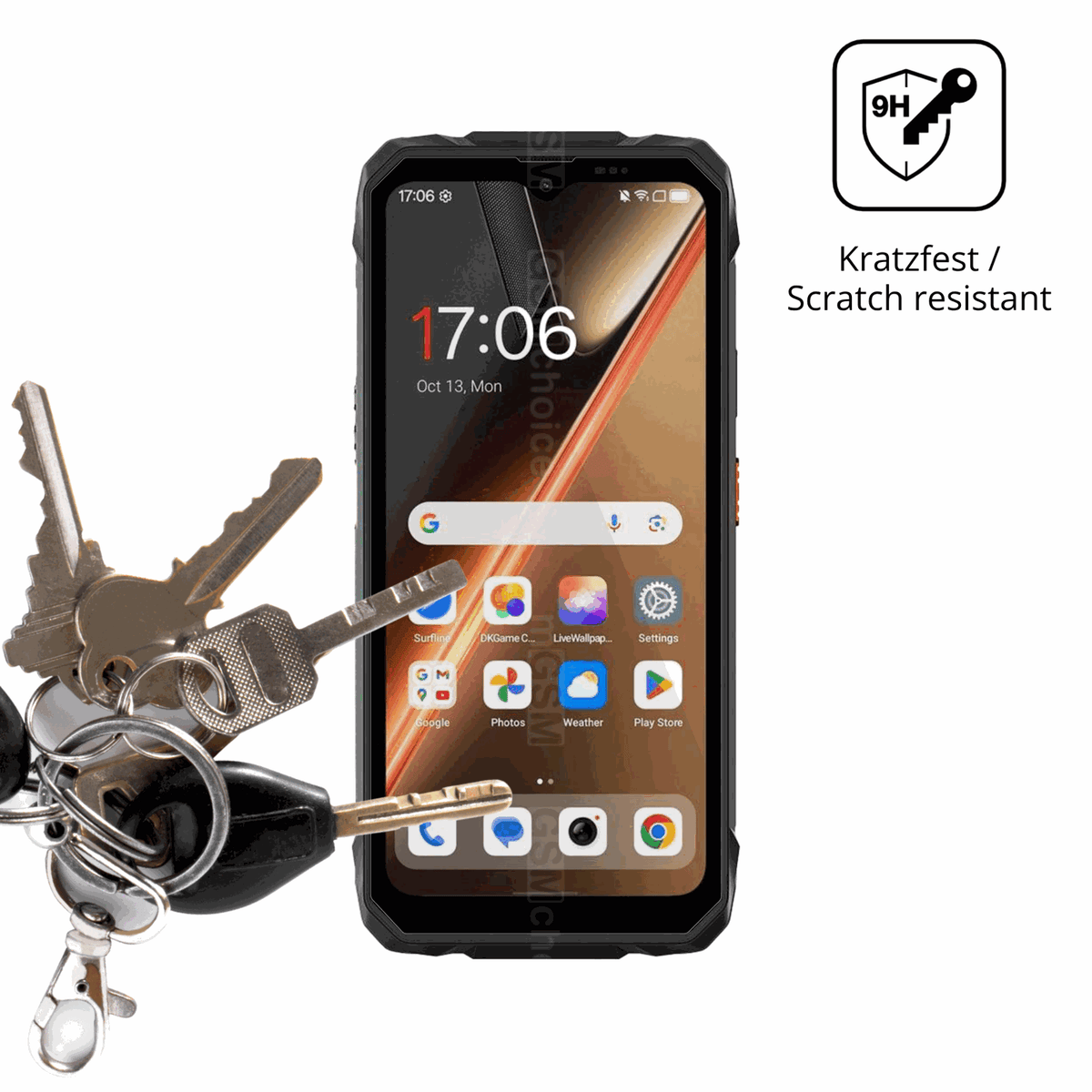 dipos Displayschutz für Blackview Rock 1 Pro, transparente Oberfläche, perfekte Passform auch für die Rundungen