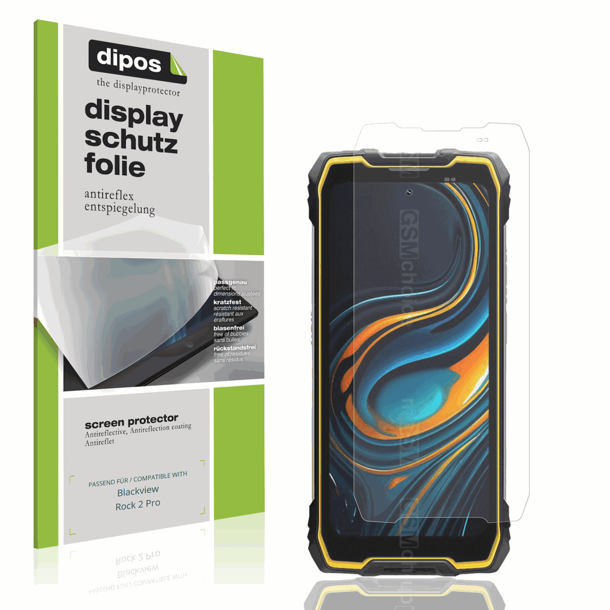 Matte Displayschutzfolie von dipos passend für Blackview Rock 2 Pro, präziser Zuschnitt und blasenfrei montiert