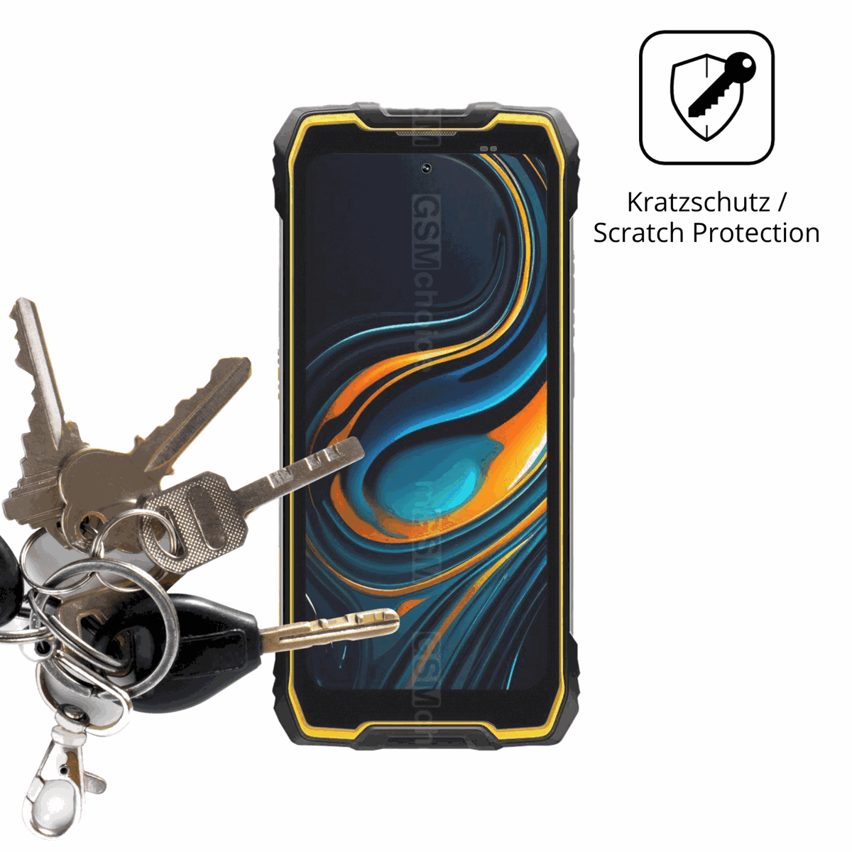 Schutz gegen Kratzer auf dem Blackview Rock 2 Pro Glas durch Schlüssel oder Ähnliches