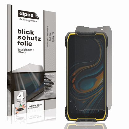 Blickschutzfolie von dipos passend für Blackview Rock 2 Pro, präziser Zuschnitt und blasenfrei montiert
