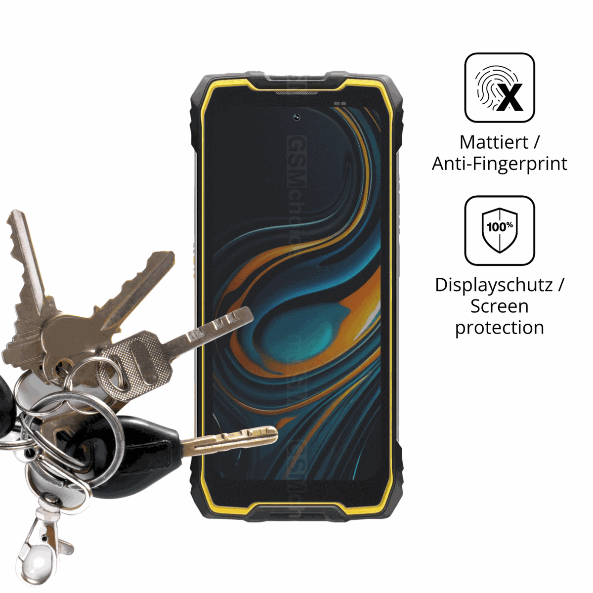 dipos Displayschutz für Blackview Rock 2 Pro, mattierte Oberfläche, Blickschutzfilter und perfekter Passform