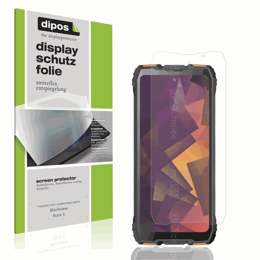 Matte Displayschutzfolie von dipos passend für Blackview Rock 3, präziser Zuschnitt und blasenfrei montiert