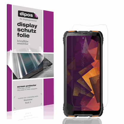Klare Displayschutzfolie von dipos passend für Blackview Rock 3, präziser Zuschnitt und blasenfrei montiert