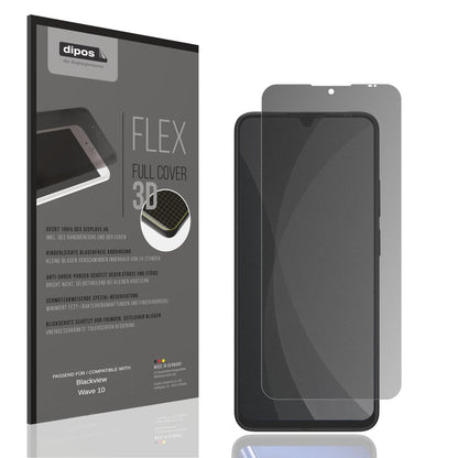 Blickschutzfolie von dipos passend für Blackview Wave 10, 100% Displayabdeckung und blasenfreie Montage
