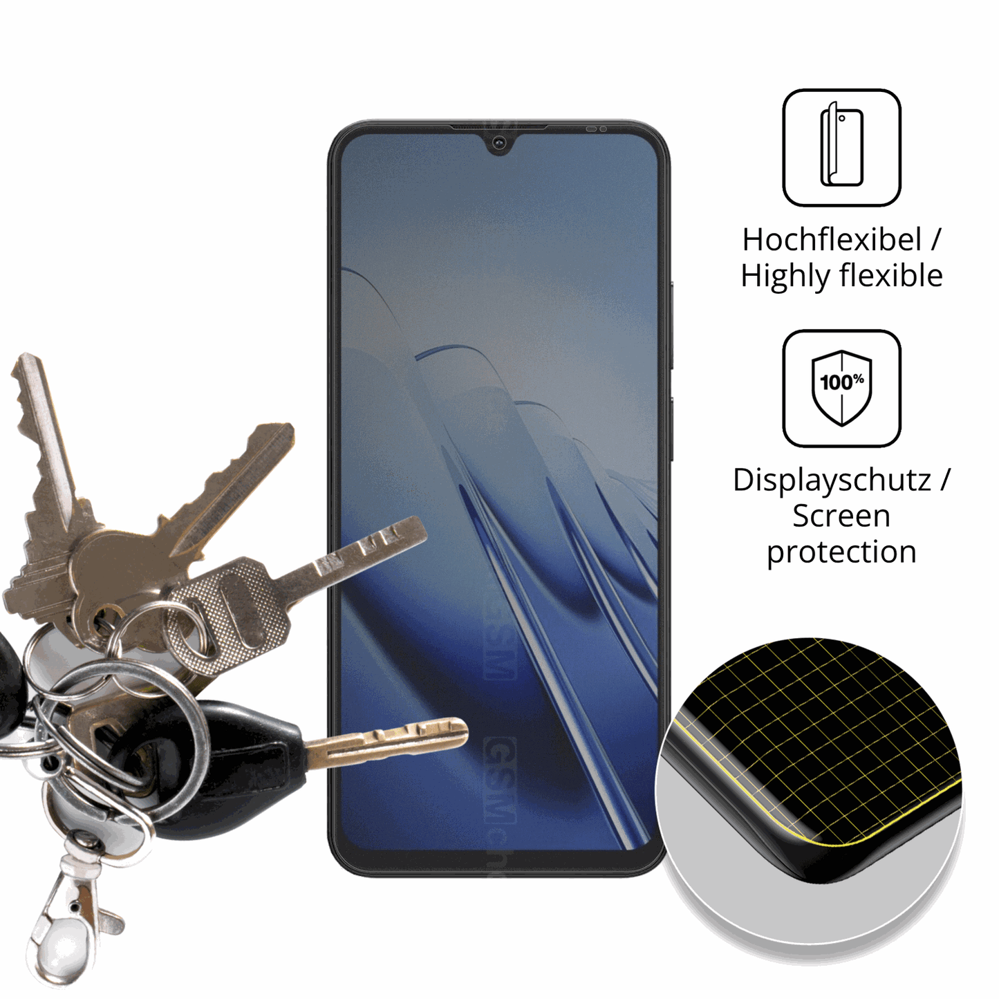 dipos Displayschutz für Blackview Wave 10, mit Blickschutzfilter und perfekter Passform auch für die Rundungen