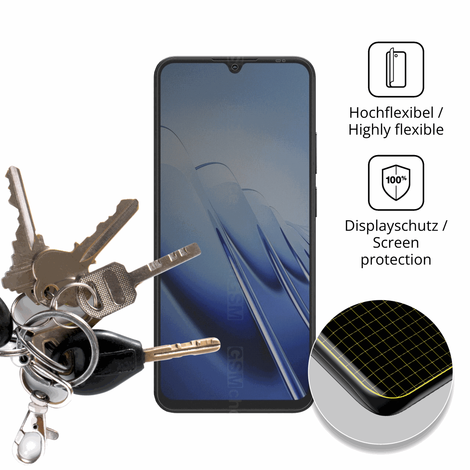 dipos Displayschutz für Blackview Wave 10, mit Blickschutzfilter und perfekter Passform auch für die Rundungen