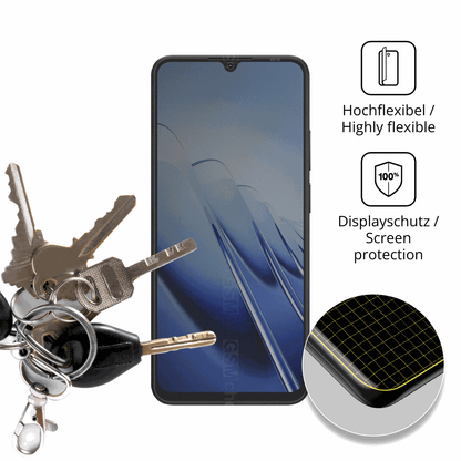 dipos Displayschutz für Blackview Wave 10, mit Blickschutzfilter und perfekter Passform auch für die Rundungen