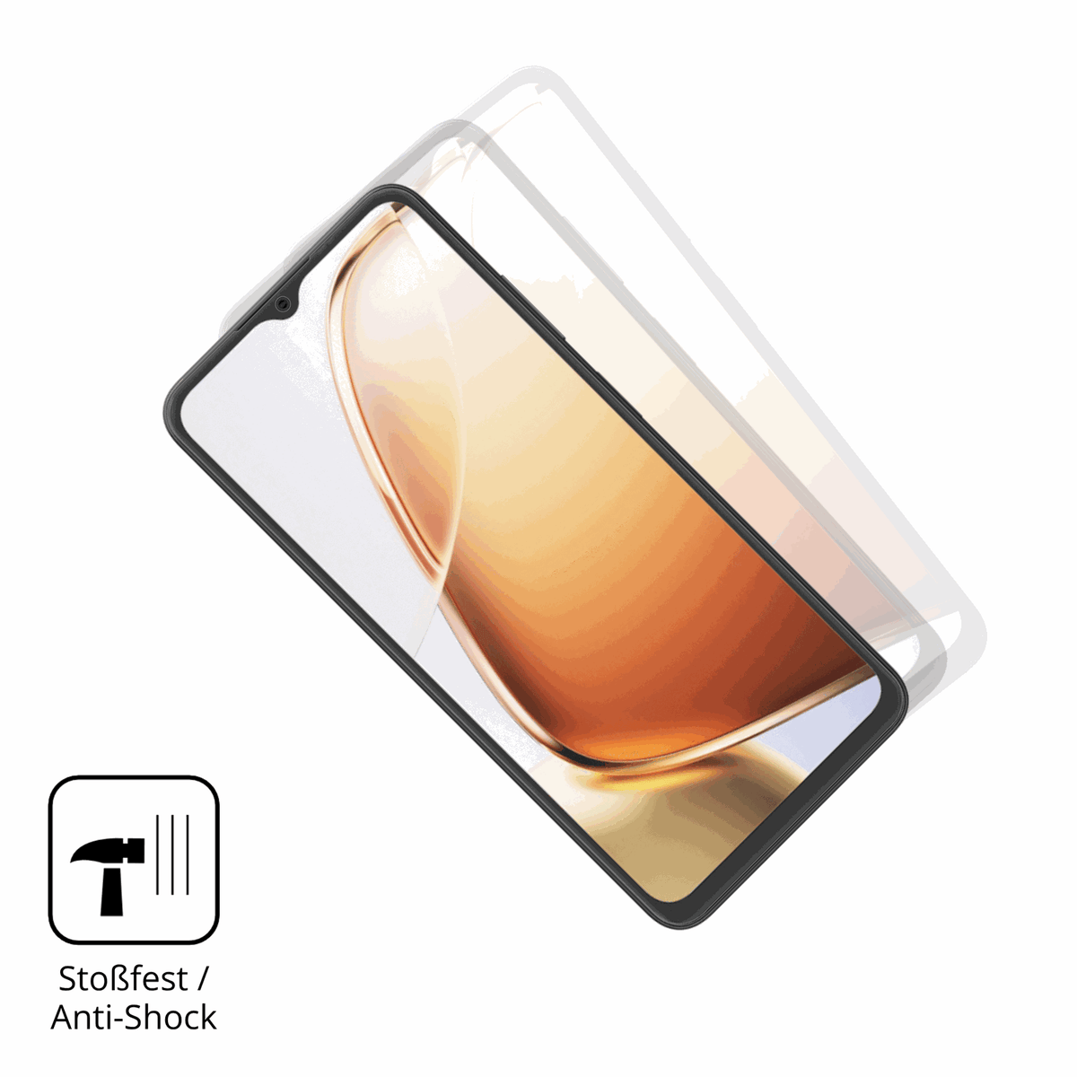 Schutz gegen Kratzer auf dem Blackview Wave 9C Glas durch Schlüssel, Stöße gegen die Tischkante oder Stürze
