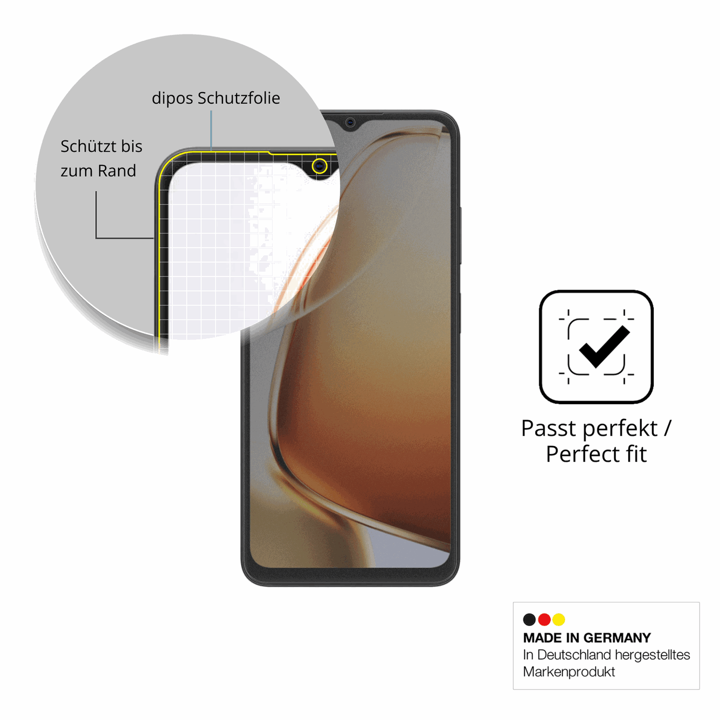 Schutz gegen Kratzer auf dem Blackview Wave 9C Glas durch Schlüssel, Stöße gegen die Tischkante oder Stürze