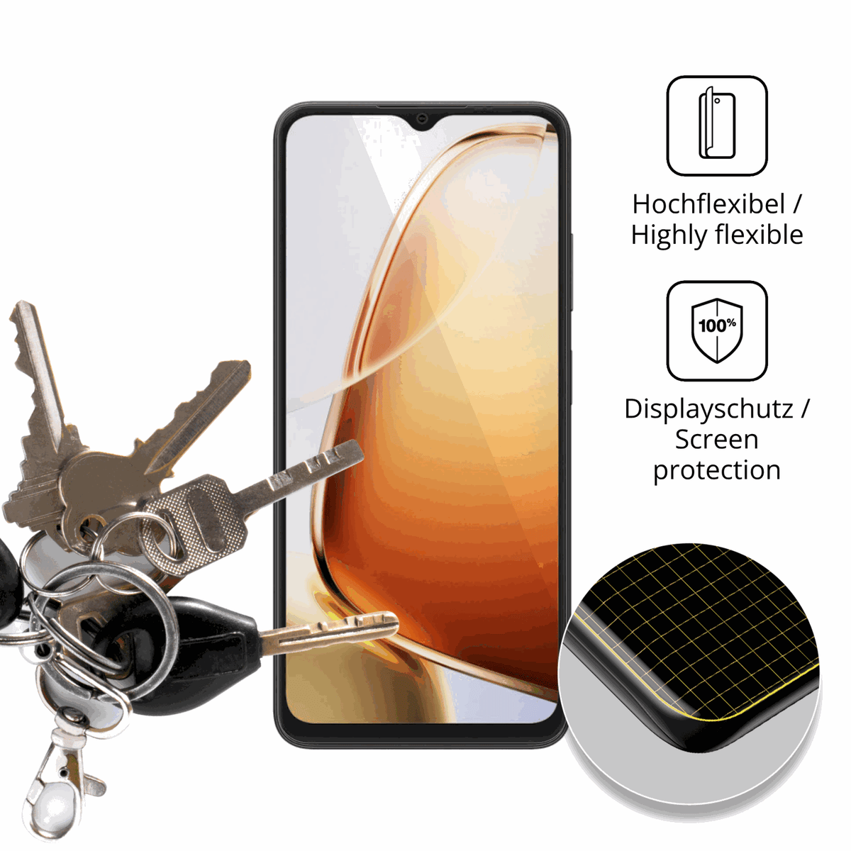 dipos Displayschutz für Blackview Wave 9C, transparente Oberfläche, geringe Dicke und perfekte Passform