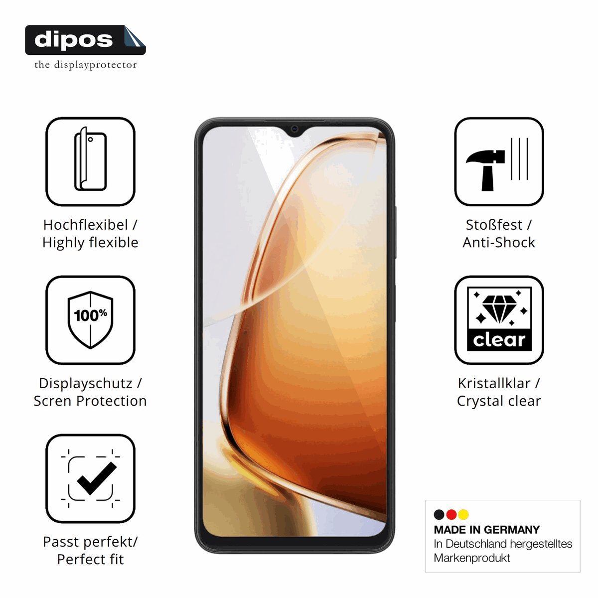 Displayschutz hergestellt in Deutschland, höchste Qualität made in Germany