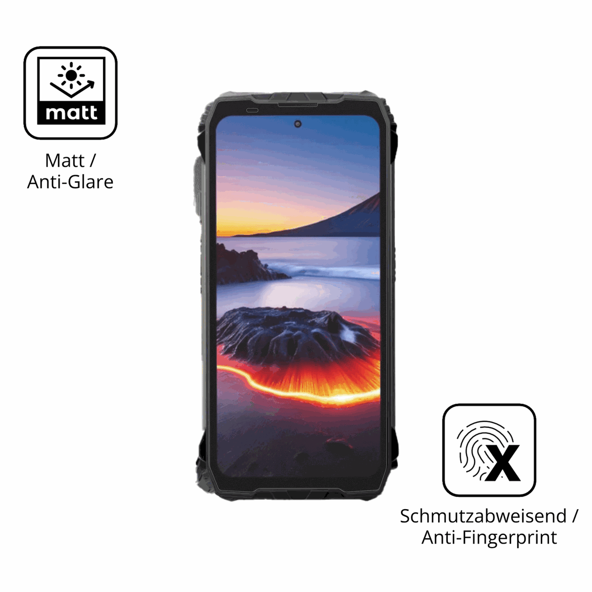 Dünne und entspiegelnde Folie passend zugeschnitten für Blackview Xplore 2 5G