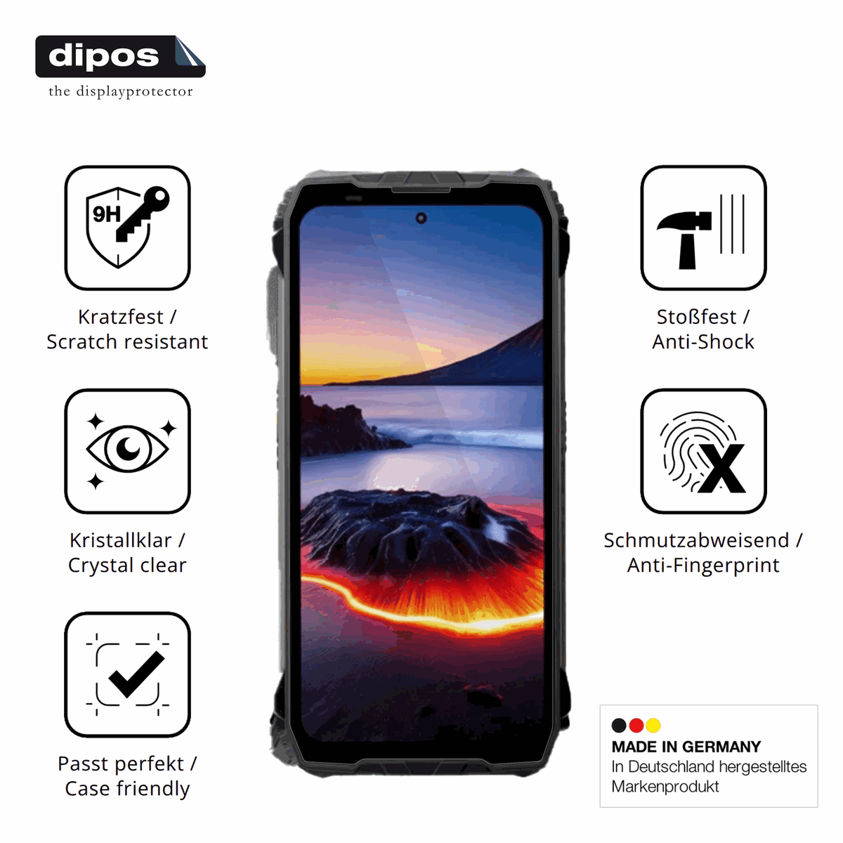 Displayschutz hergestellt in Deutschland, höchste Qualität made in Germany