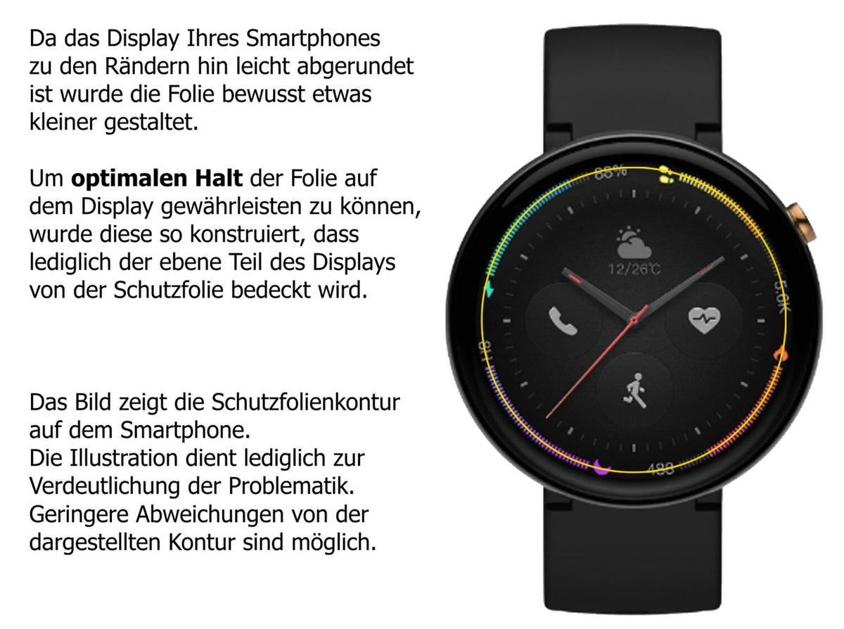 Privatsphäre-Schutz durch Sichtschutz-Folie passend zugeschnitten für Amazfit Verge 2