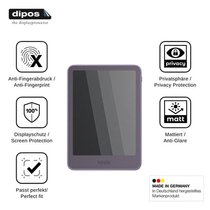 Blickschutzfolie für Amazon Kindle Paperwhite 2026 matt Schutzfolie Privacy