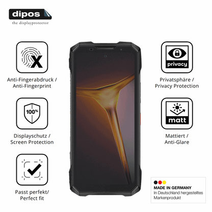 Privatsphäre-Schutz durch Sichtschutz-Folie passend zugeschnitten für Doogee V Max 2 Pro