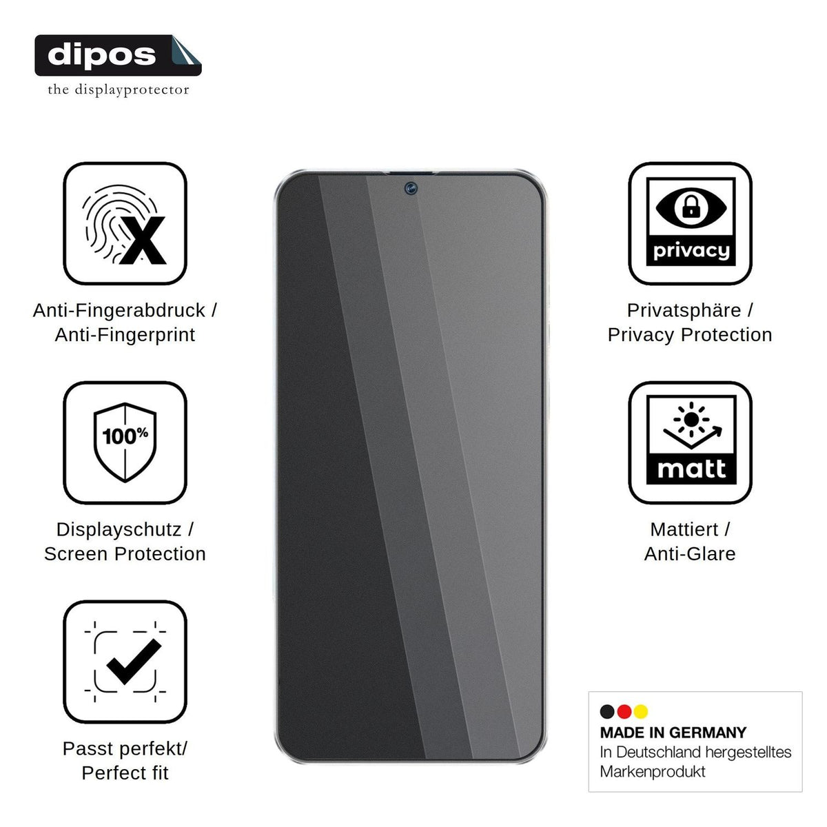 Blickschutzfolie für FOXIONO Reno5 matt Schutzfolie Privacy