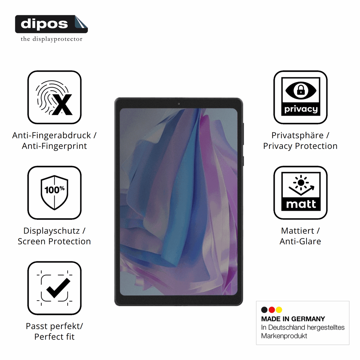 Privatsphäre-Schutz durch Sichtschutz-Folie passend zugeschnitten für Headwolf Fpad 5