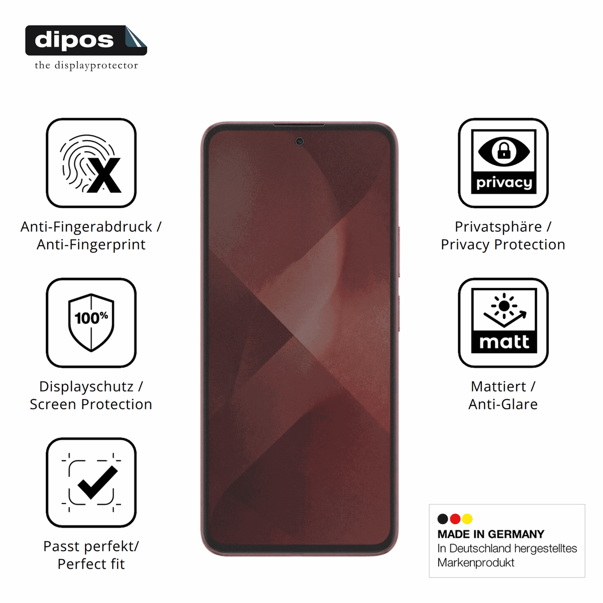 Privatsphäre-Schutz durch Sichtschutz-Folie passend zugeschnitten für HMD Crest 2 Pro