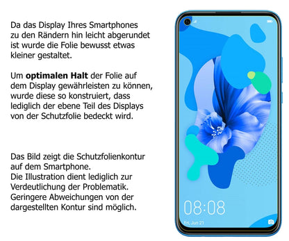 Privatsphäre-Schutz durch Sichtschutz-Folie passend zugeschnitten für Huawei nova 5i