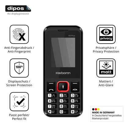 Privatsphäre-Schutz durch Sichtschutz-Folie passend zugeschnitten für Karbonn K5 Plus