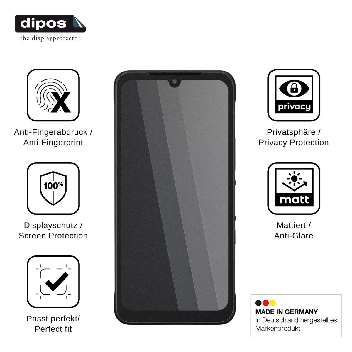 Blickschutzfolie für Kyocera Digno BX4 matt Schutzfolie Privacy