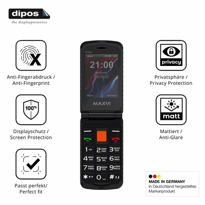 Privatsphäre-Schutz durch Sichtschutz-Folie passend zugeschnitten für Maxvi E10ds