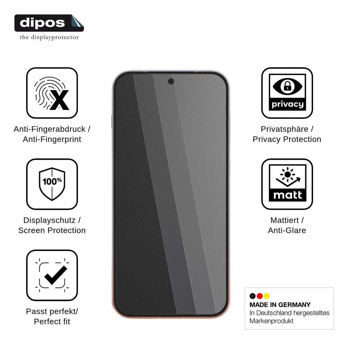 Blickschutzfolie für OnePlus Ace 7 matt Schutzfolie Privacy