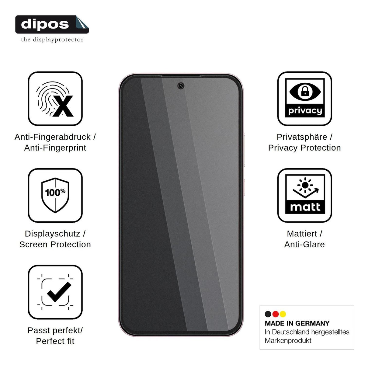 Blickschutzfolie für Oppo F35 5G matt Schutzfolie Privacy