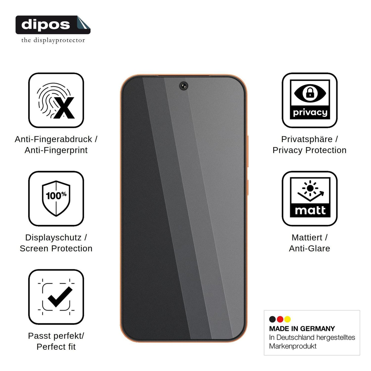 Blickschutzfolie für Oppo K14 Plus matt Schutzfolie Privacy