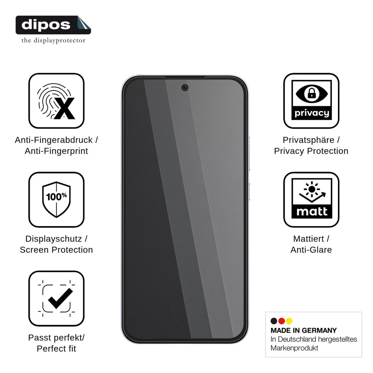 Blickschutzfolie für Oppo K15s matt Schutzfolie Privacy