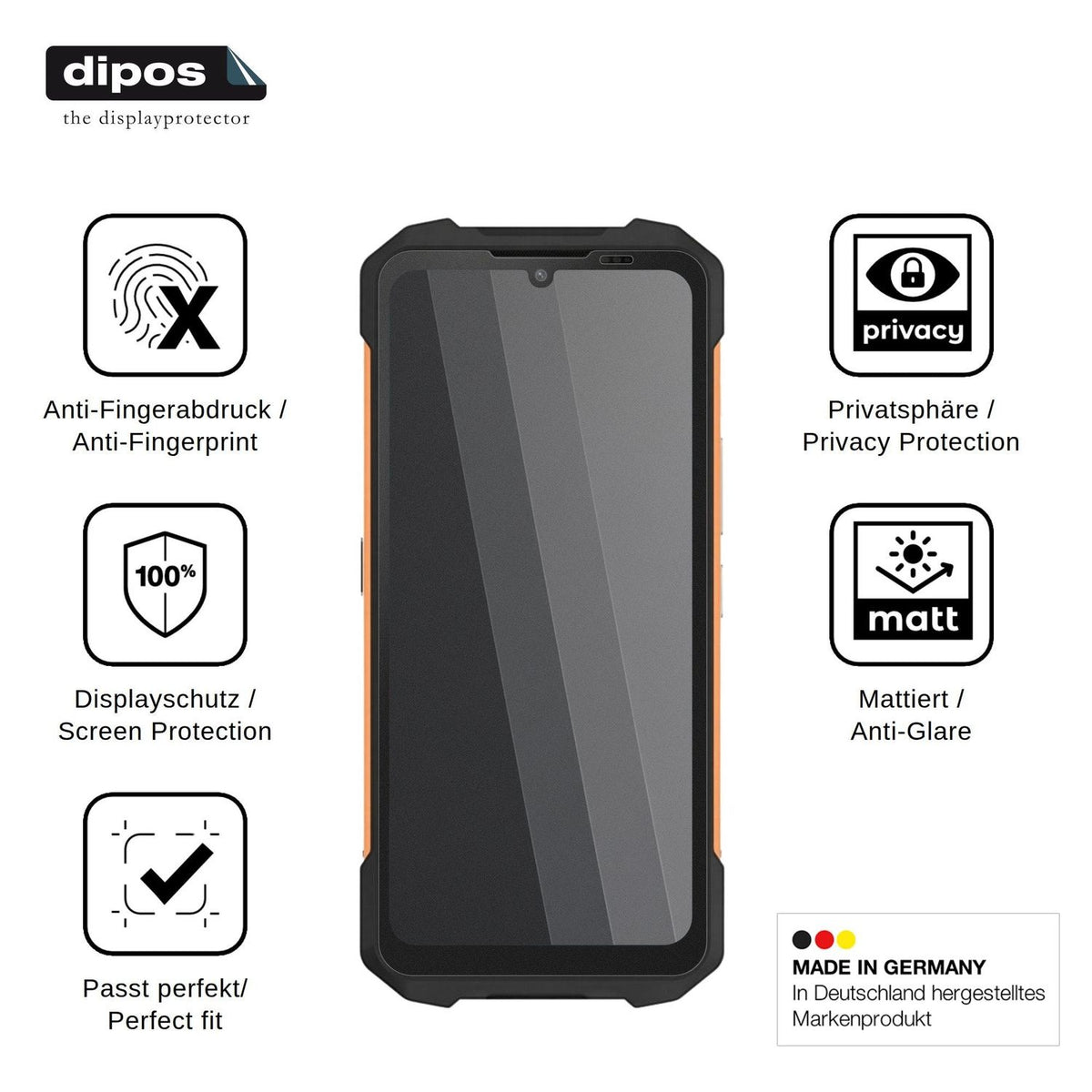 Blickschutzfolie für Philips S8320 matt Schutzfolie Privacy