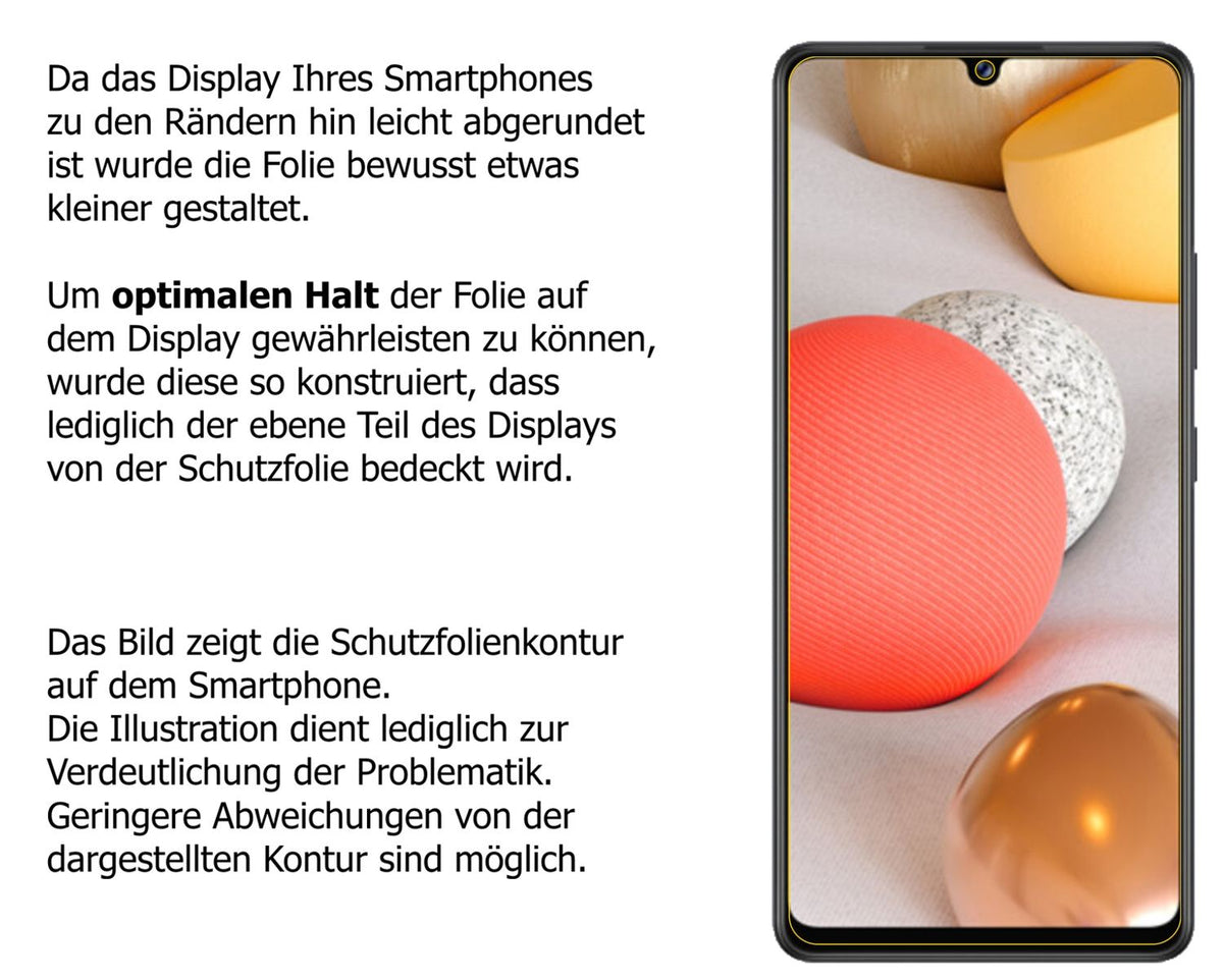 Privatsphäre-Schutz durch Sichtschutz-Folie passend zugeschnitten für Samsung Galaxy A42
