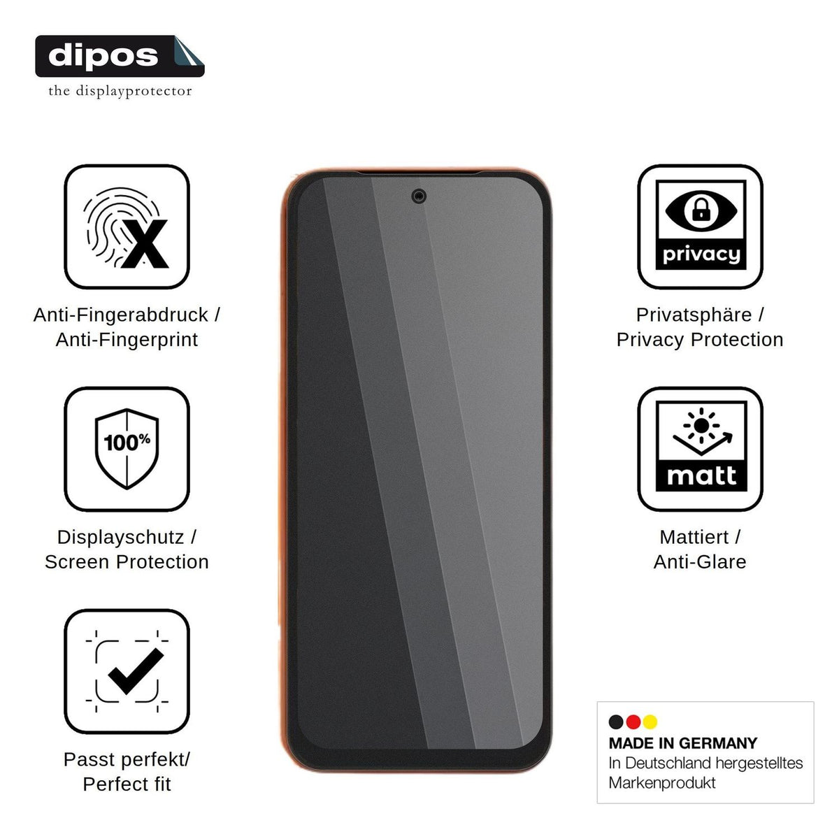 Blickschutzfolie für Tecno Pop 20C matt Schutzfolie Privacy