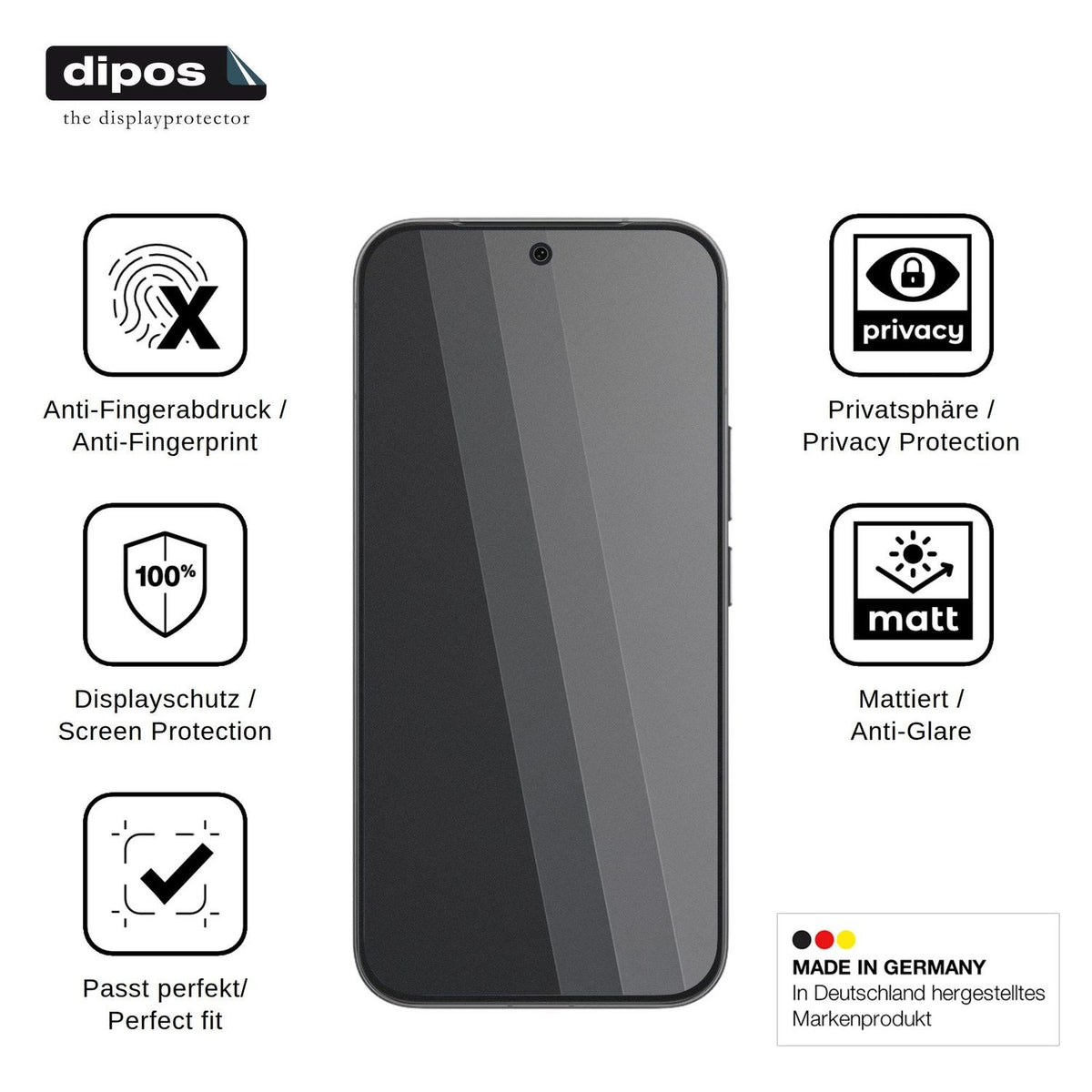 Blickschutzfolie für Vivo V80 matt Schutzfolie Privacy
