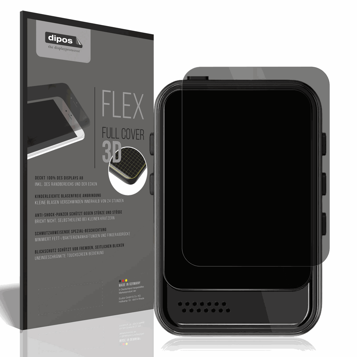 Blickschutzfolie von dipos passend für Colorcool M8 MP3-Player, 100% Displayabdeckung und blasenfreie Montage
