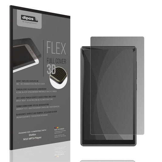Blickschutzfolie von dipos passend für Diofox M10 MP3-Player, 100% Displayabdeckung und blasenfreie Montage