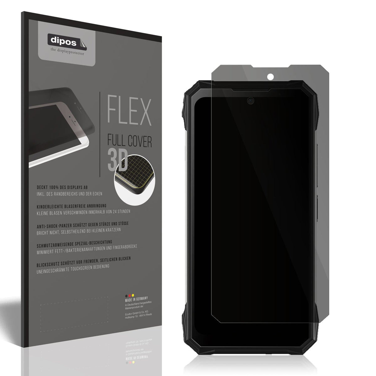 Blickschutzfolie von dipos passend für Doogee S89 Pro, 100% Displayabdeckung und blasenfreie Montage