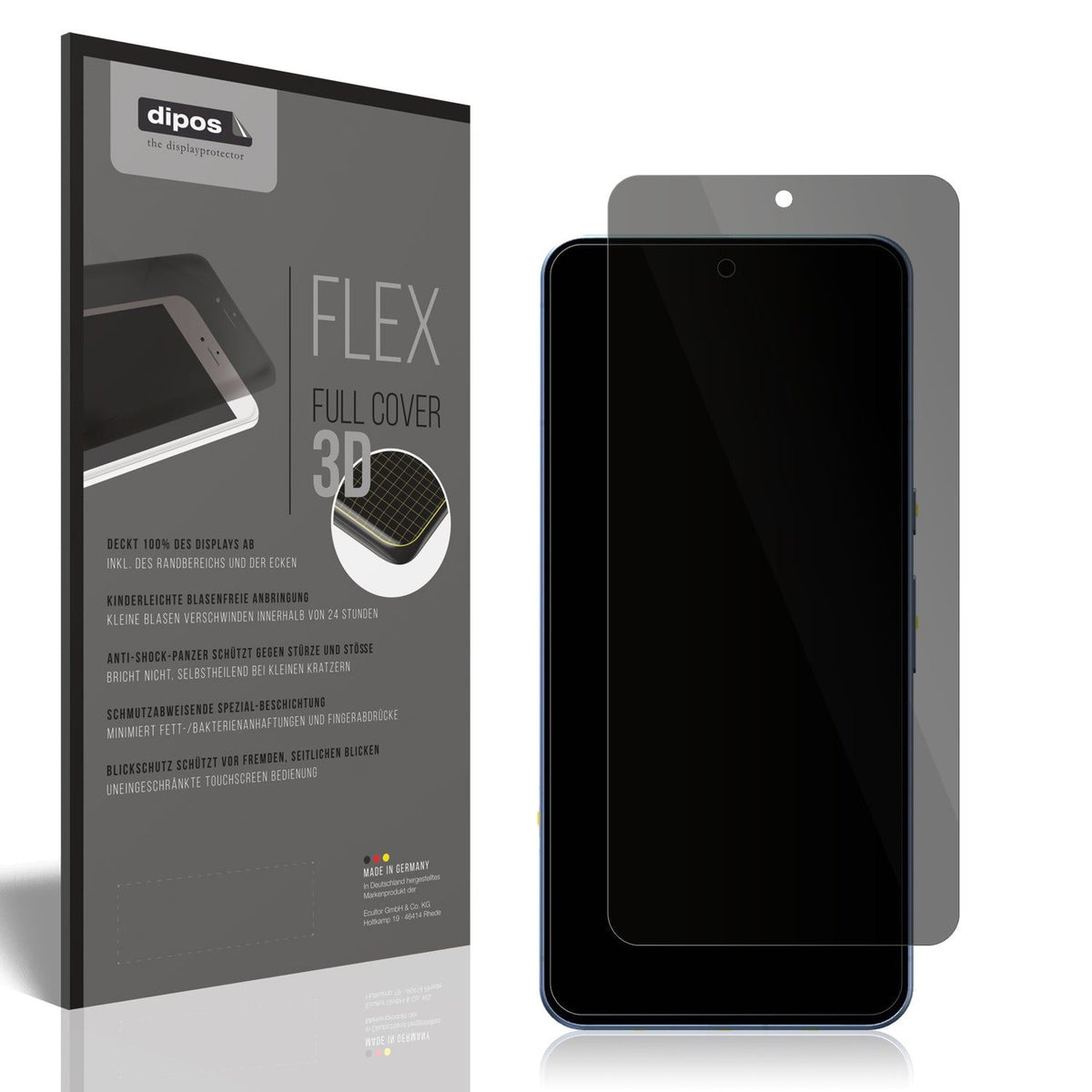 Blickschutzfolie von dipos passend für Google Pixel 8 Pro, 100% Displayabdeckung und blasenfreie Montage