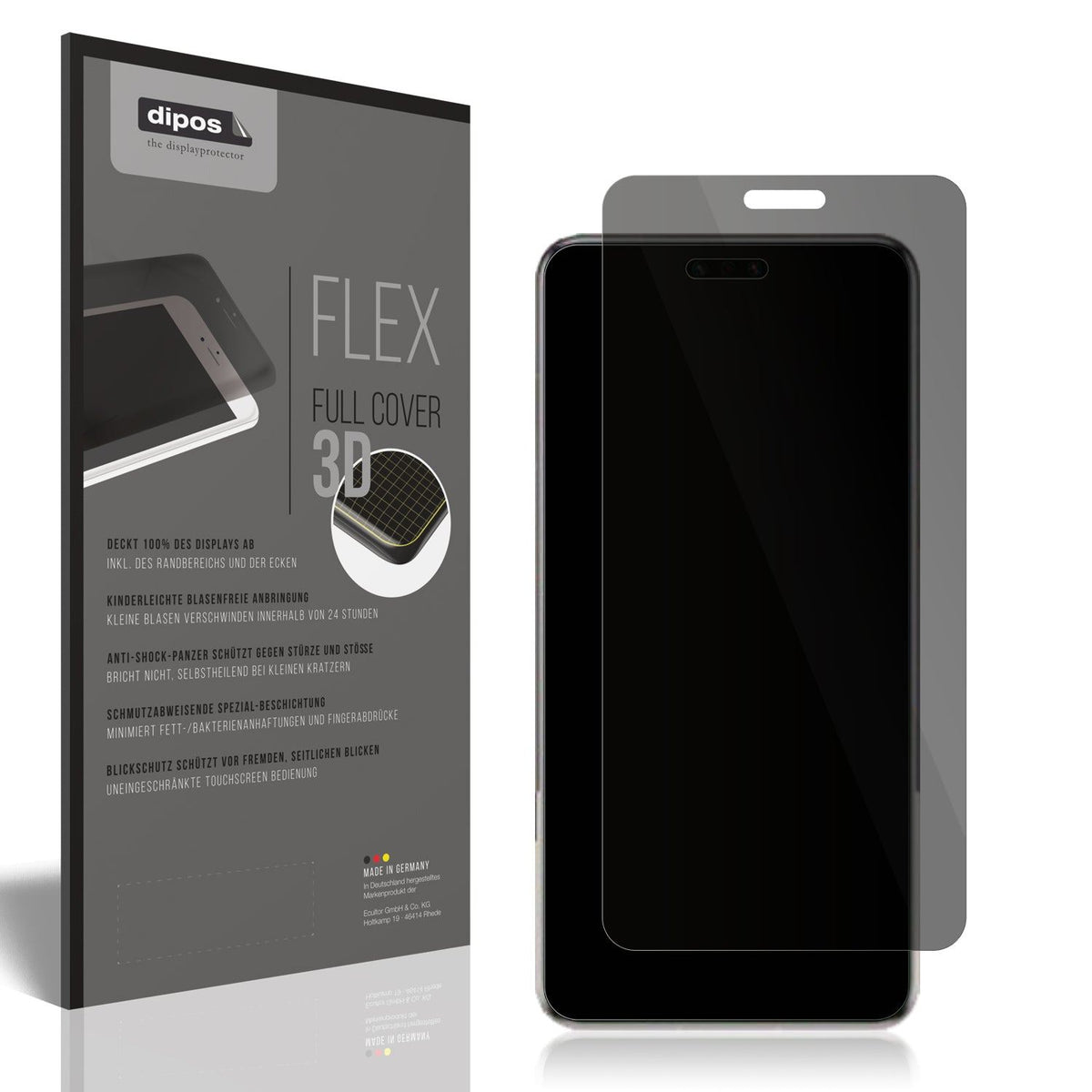 Blickschutzfolie von dipos passend für Huawei Mate 60 Pro Plus, 100% Displayabdeckung und blasenfreie Montage